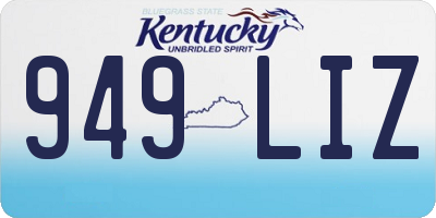 KY license plate 949LIZ