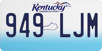 KY license plate 949LJM