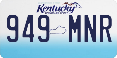 KY license plate 949MNR