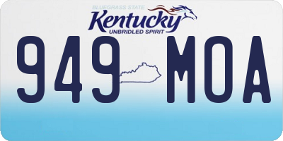 KY license plate 949MOA