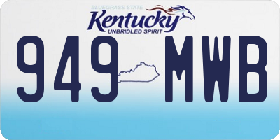 KY license plate 949MWB