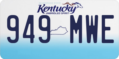 KY license plate 949MWE