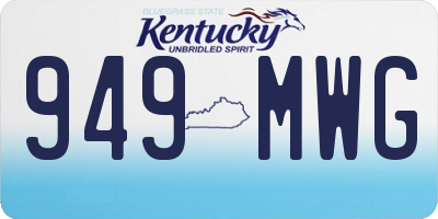 KY license plate 949MWG