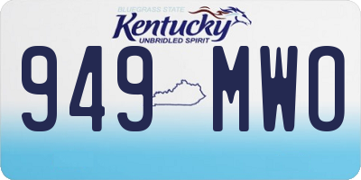 KY license plate 949MWO