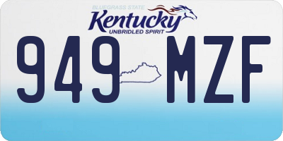 KY license plate 949MZF