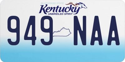 KY license plate 949NAA