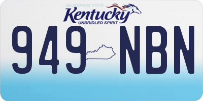 KY license plate 949NBN