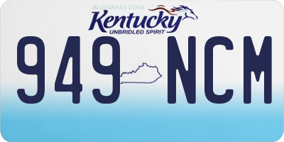 KY license plate 949NCM
