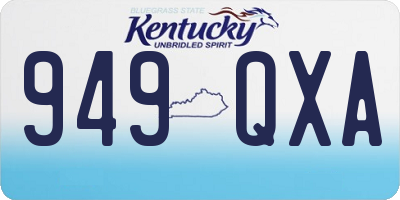 KY license plate 949QXA