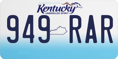 KY license plate 949RAR