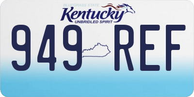 KY license plate 949REF
