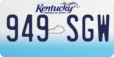 KY license plate 949SGW