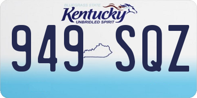 KY license plate 949SQZ