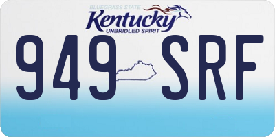 KY license plate 949SRF