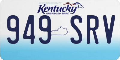 KY license plate 949SRV