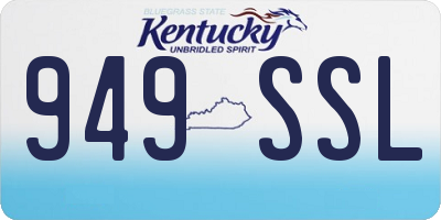 KY license plate 949SSL