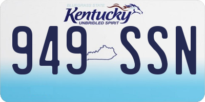 KY license plate 949SSN