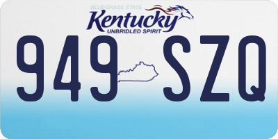 KY license plate 949SZQ