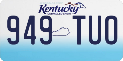 KY license plate 949TUO