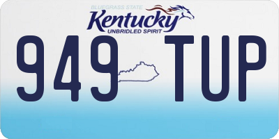 KY license plate 949TUP