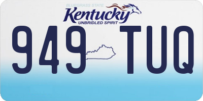 KY license plate 949TUQ