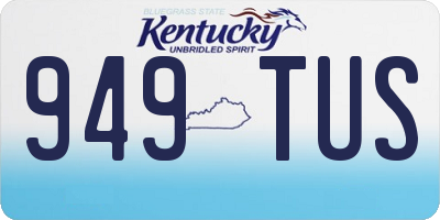 KY license plate 949TUS