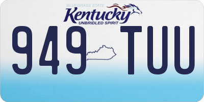 KY license plate 949TUU