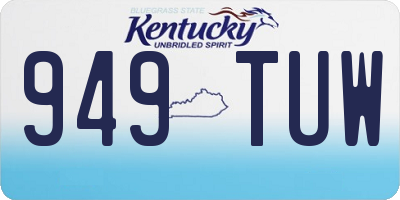 KY license plate 949TUW