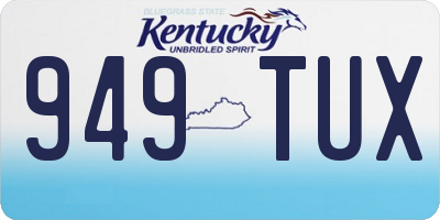 KY license plate 949TUX