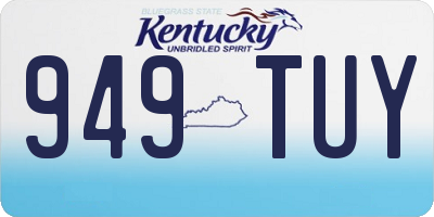 KY license plate 949TUY