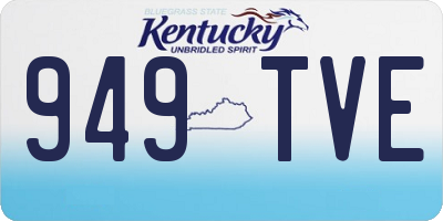KY license plate 949TVE