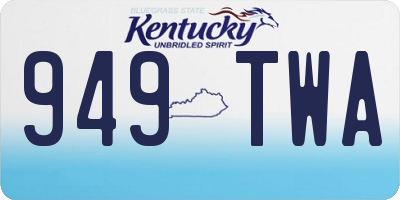 KY license plate 949TWA