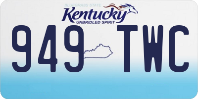 KY license plate 949TWC
