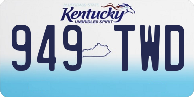 KY license plate 949TWD