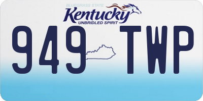 KY license plate 949TWP
