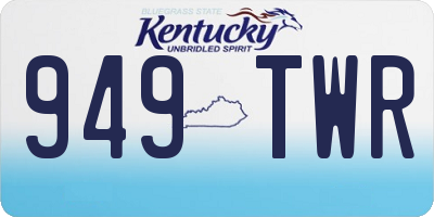 KY license plate 949TWR