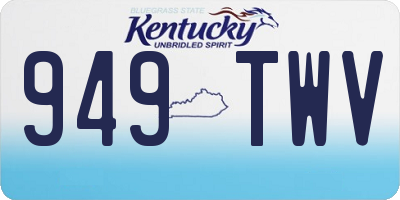 KY license plate 949TWV