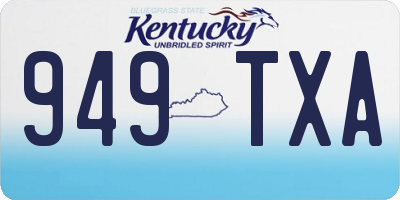 KY license plate 949TXA