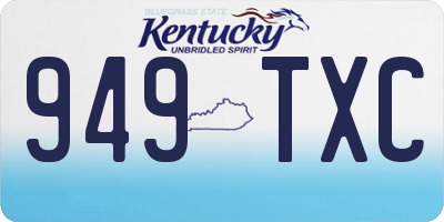 KY license plate 949TXC