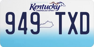 KY license plate 949TXD