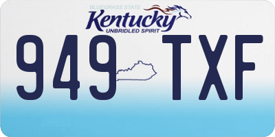 KY license plate 949TXF