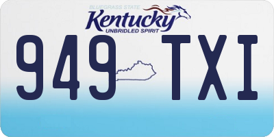 KY license plate 949TXI