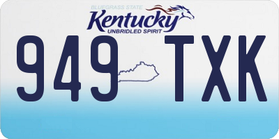 KY license plate 949TXK