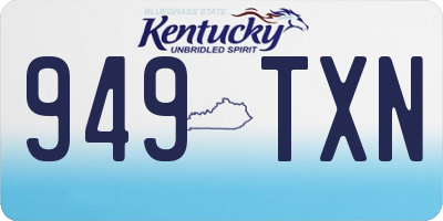 KY license plate 949TXN