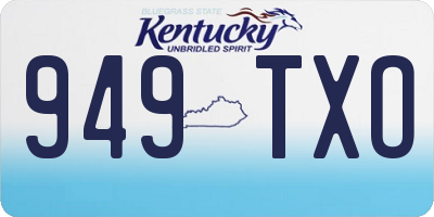KY license plate 949TXO