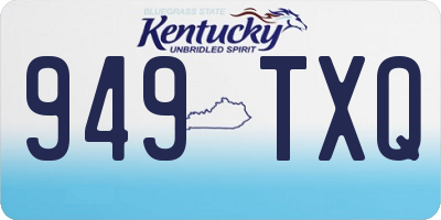 KY license plate 949TXQ