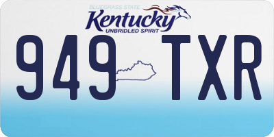KY license plate 949TXR