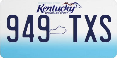 KY license plate 949TXS