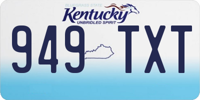 KY license plate 949TXT