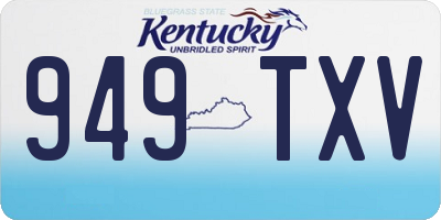 KY license plate 949TXV
